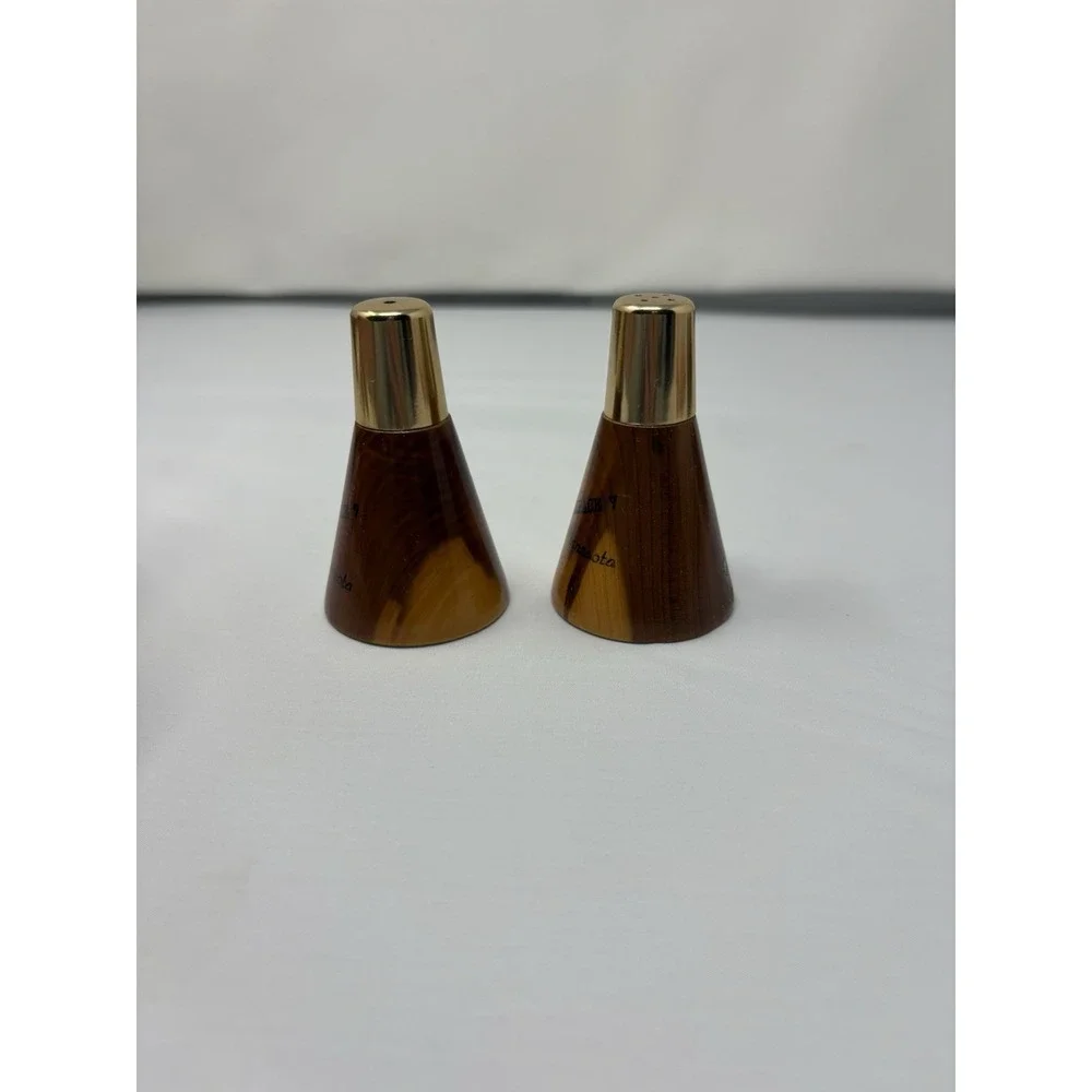 Vintage Minnesota Space 7 Salt & Pepper Handcrafted Wooden Retro Mid Century